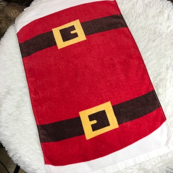 Set of 2 Holiday Time Santa's Belt 100% Cotton Towels - Picture 4 of 6